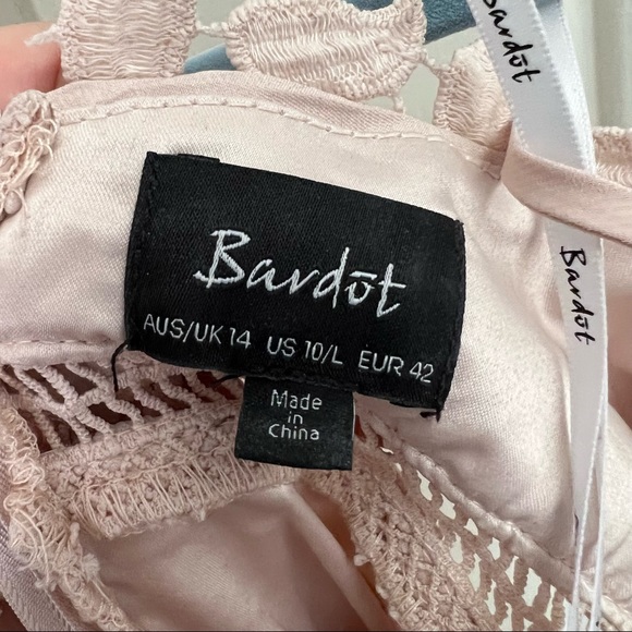 Bardot Halter Light Pink Lace Midi Dress - Picture 9 of 10